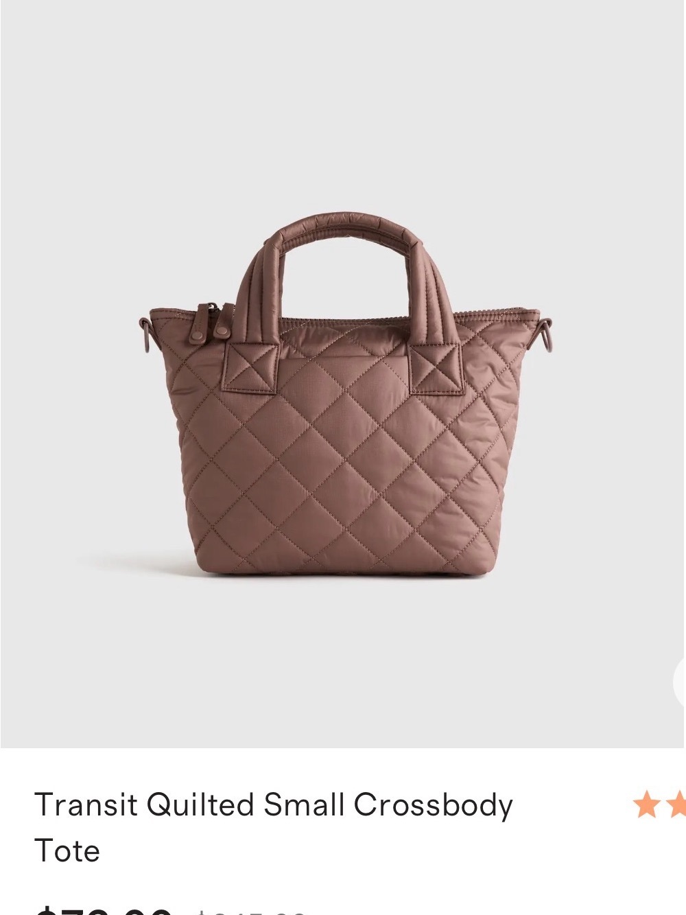 Quince Quilted Small Tote - Taupe